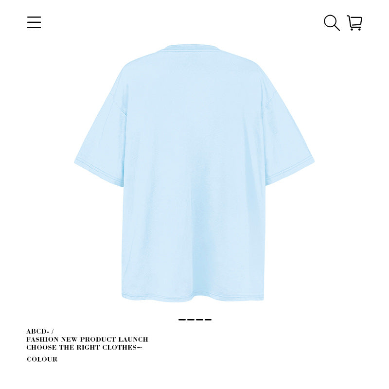 American vintage street T-shirt pure cotton men's and women's summer loose