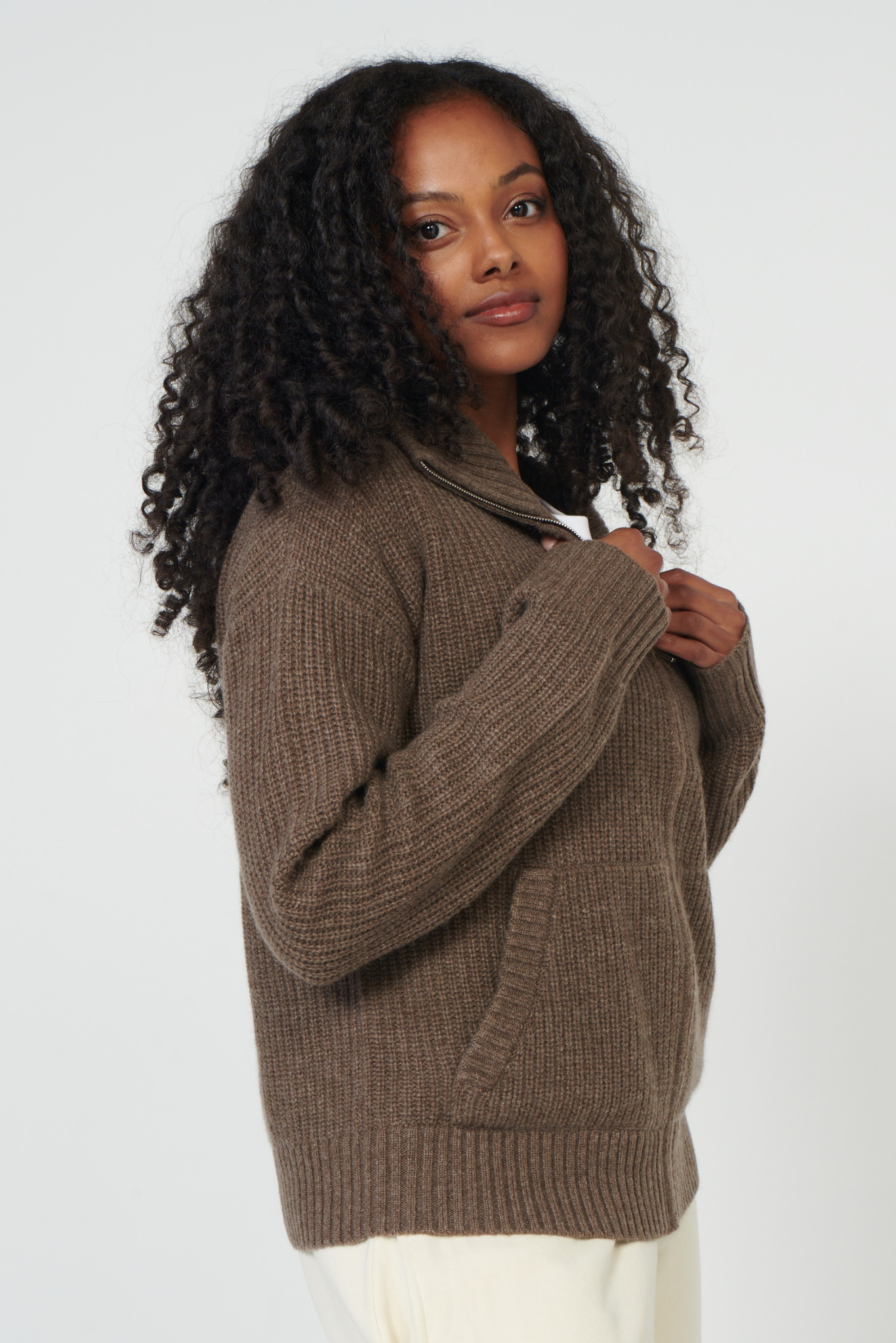 Oversized Bay Street Cashmere Zip Up