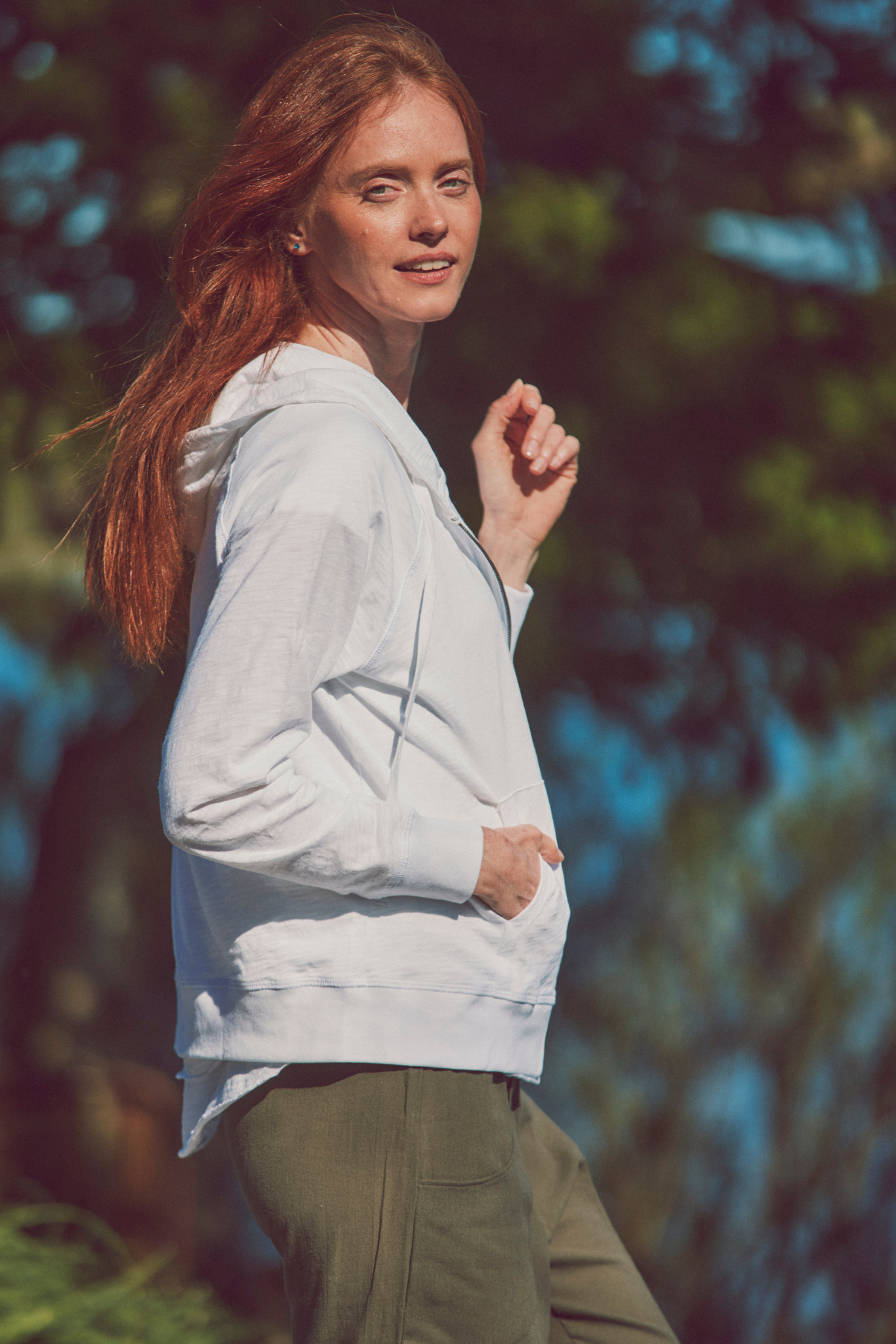 Stella Zip Hoodie in Slub Cotton