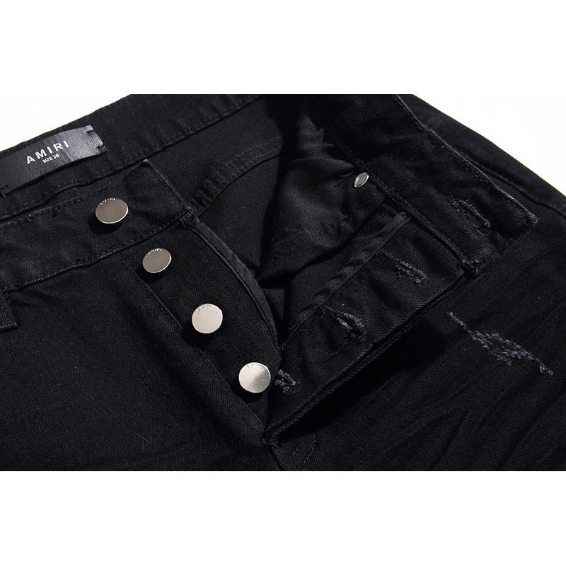 Amiri Jeans Casual Ripped Black Jeans