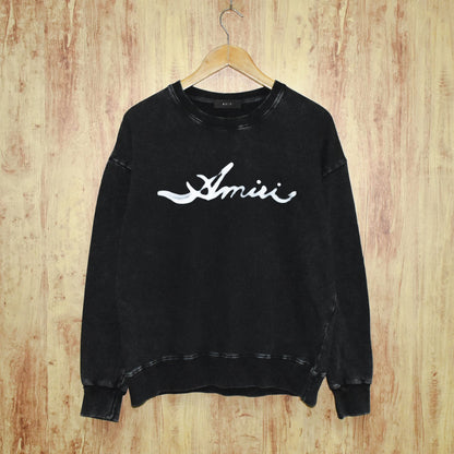 Amiri Distressed Sweatshirt Printed Trendy Pure Cotton