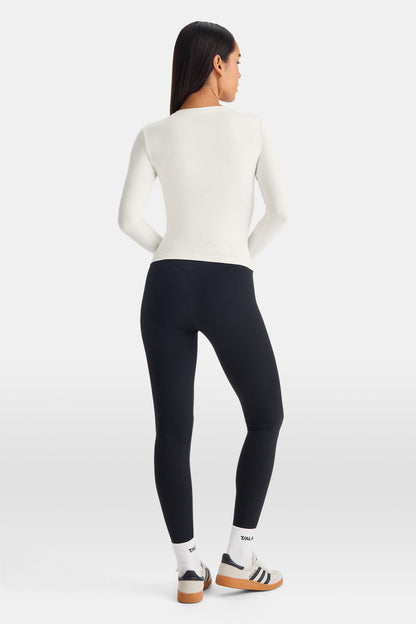 365 Core Cotton Long Sleeve Henley Top - Ivory