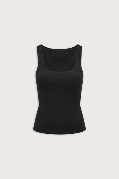 365 Sculpting Lounge Square Neck Vest - Shadow Black