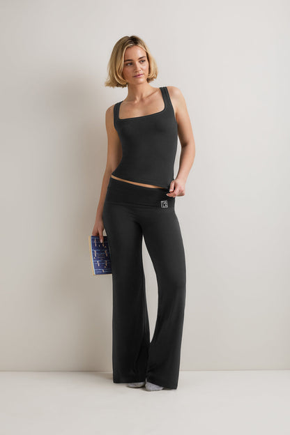365 Sculpting Lounge Square Neck Vest - Shadow Black