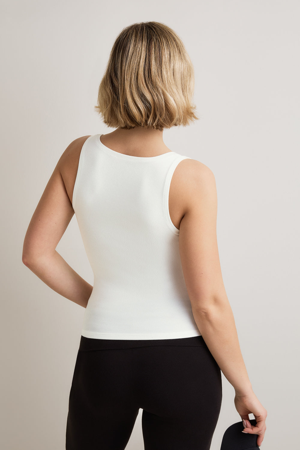 365 Sculpting Lounge Square Neck Vest - Coconut Milk