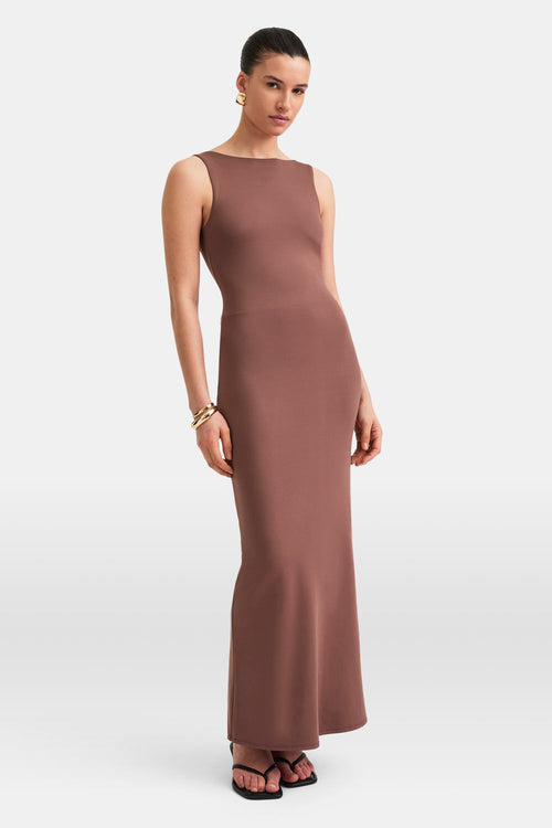 365 Open Back Maxi Dress - Clay