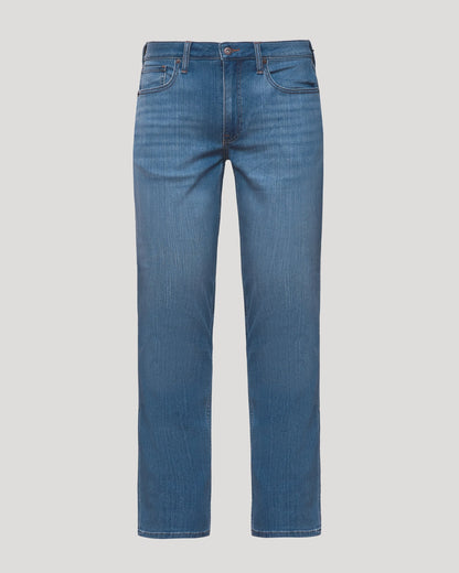 Medium Indigo Wash Straight Comfort Stretch Jeans