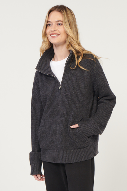 Oversized Bay Street Cashmere Zip Up