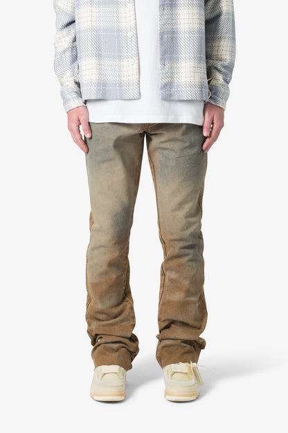 B643 Flare Burnt Denim - Brown