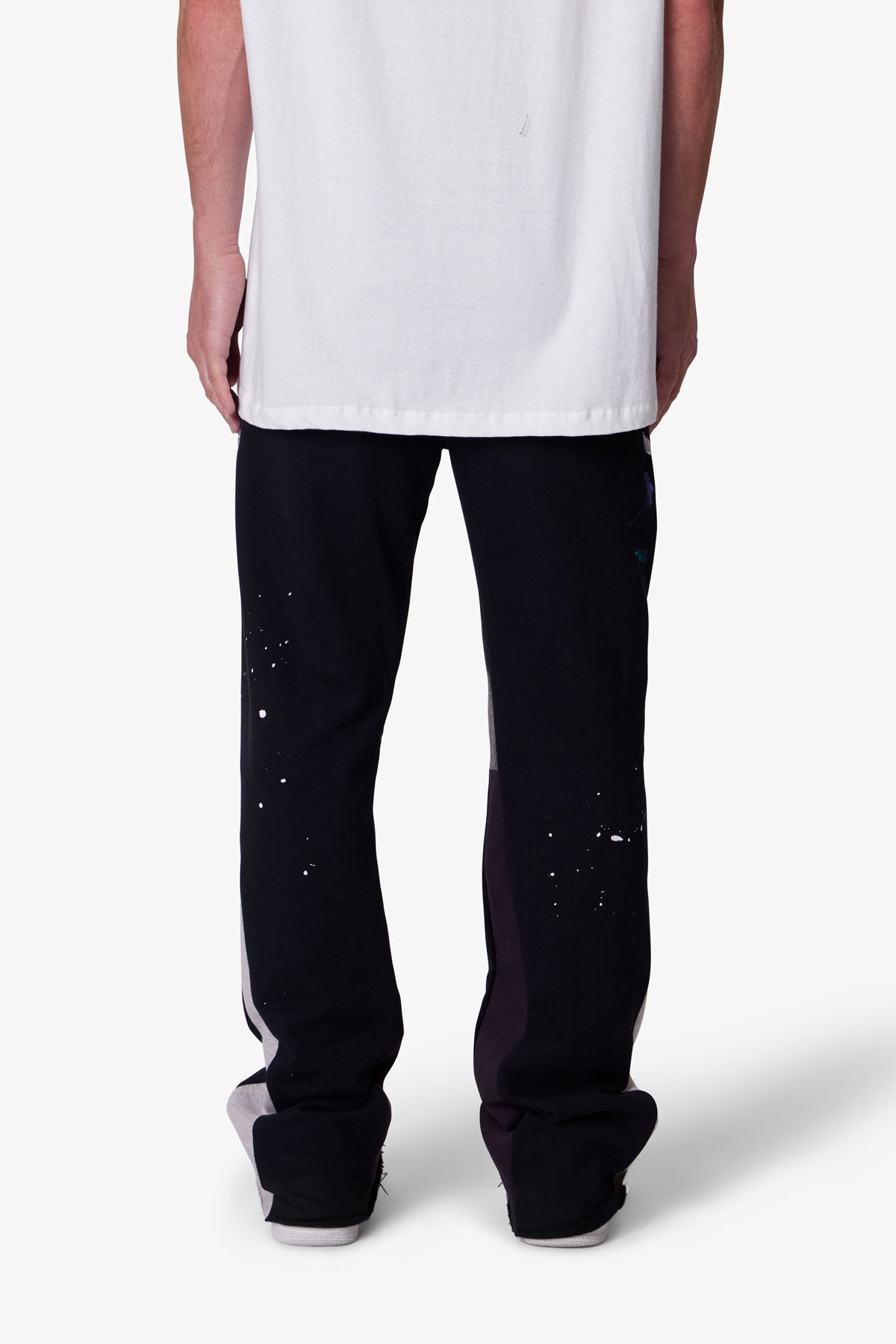 Contrast Bootcut Sweatpants - Black