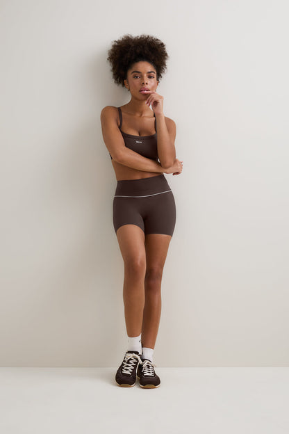 DayFlex Contrast Sweetheart Short - Chestnut Brown