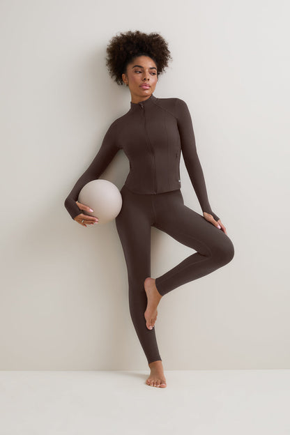 DayFlex Zip Through Sports Jacket - Chestnut Brown