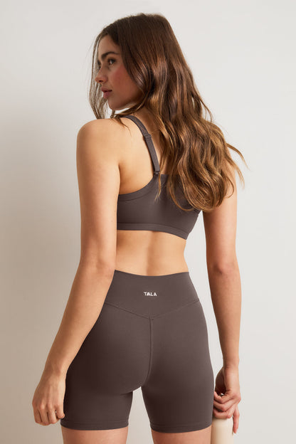DayFlex Soft Wrap Shorts - Mocha Brown