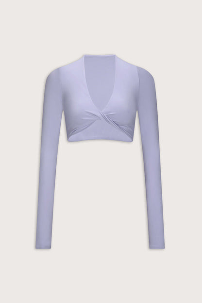 DayFlex Twist Front Long Sleeve Top - Lilac