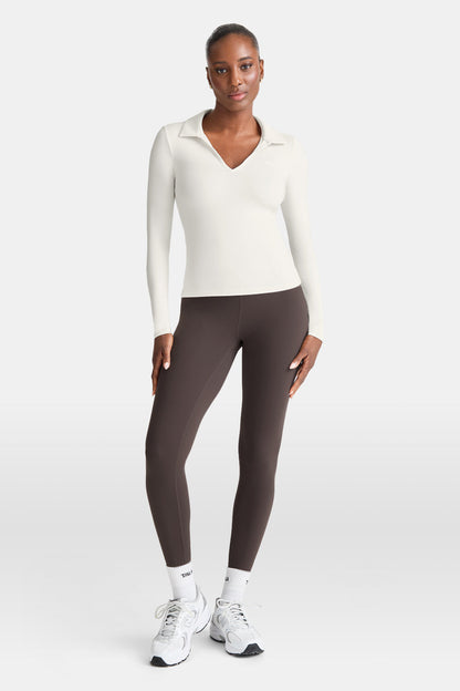 DayFlex Long Sleeve Lightweight Polo - Ivory