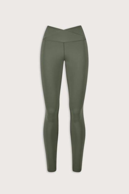 DayFlex Wrap High Waisted Legging - Light Moss
