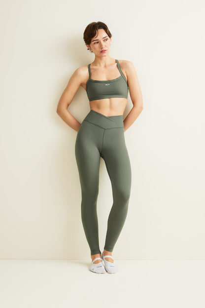 DayFlex Wrap High Waisted Legging - Light Moss