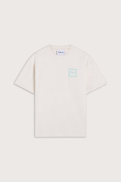 Seashells Graphic Tee - Ivory / Aqua Blue
