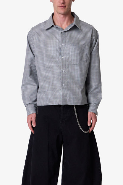 L/S Plaid Poplin Shirt - Grey