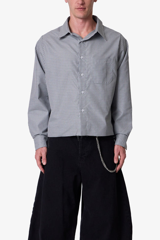 L/S Plaid Poplin Shirt - Grey