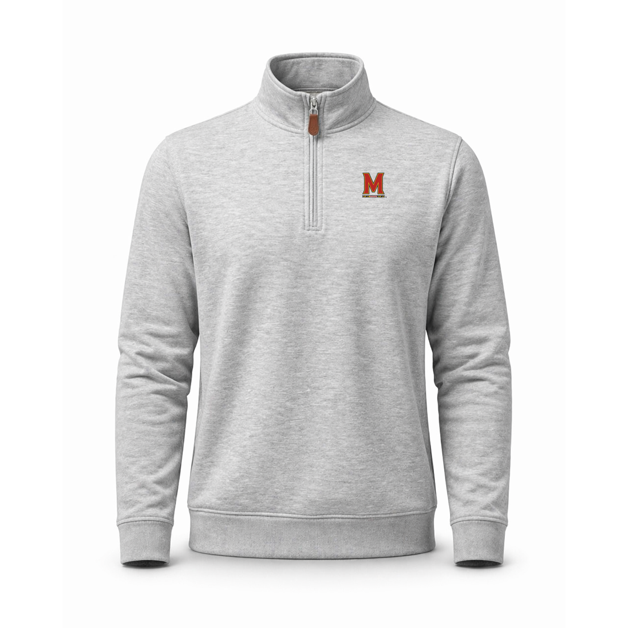 Maryland Heather Cloud Cotton Quarter Zip Pullover Light Grey