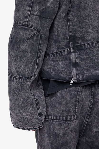 Moto Denim Jacket - Vintage Black