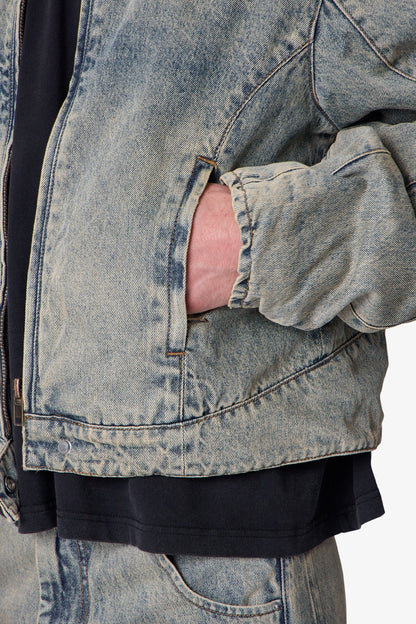 Moto Denim Jacket - Vintage Blue