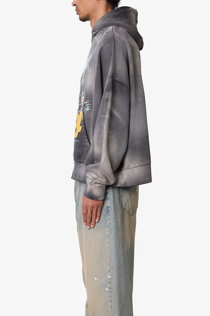 No Room in Hell Printed Hoodie - Washed Black