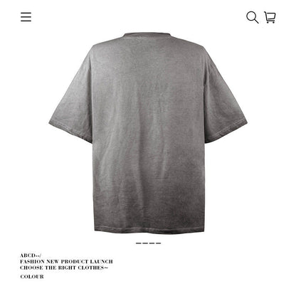 American vintage street T-shirt pure cotton retro men's and women's summer loose