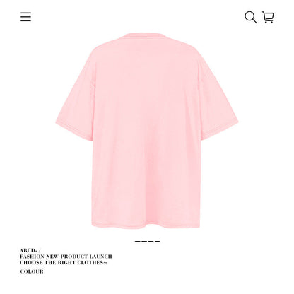 American vintage street T-shirt pure cotton men's and women's summer loose