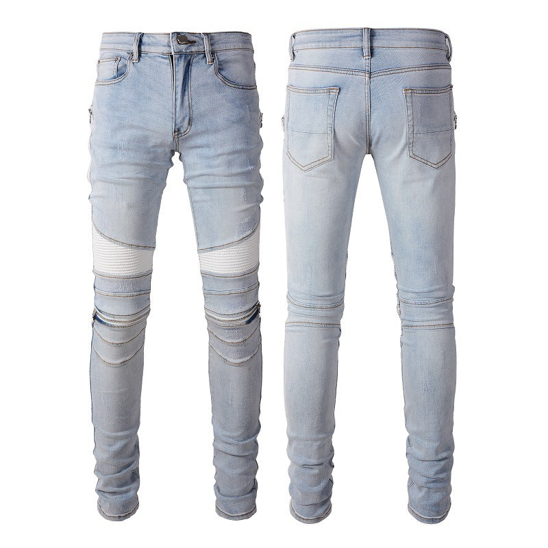 Amiri Jeans Vintage Slim-Fit Zipper Decoration #6630