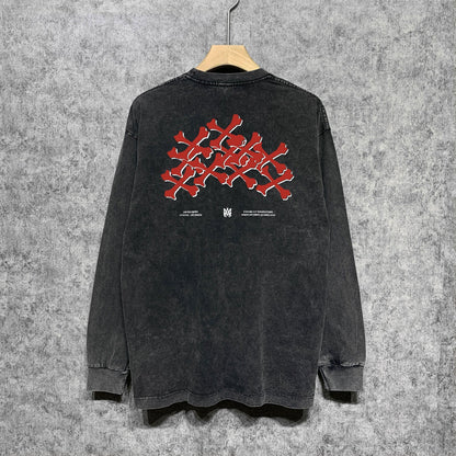 Amiri Long Sleeve Shirt Vintage T Shirt Washed and Worn Vintage Long Sleeve T-shirt