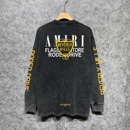 Amiri Long-Sleeve Shirt Vintage Distressed Long Sleeve T-shirt
