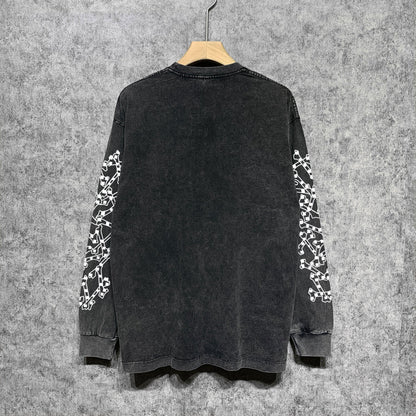 Amiri Long-Sleeve Shirt Personalized Printed Retro Long Sleeve T-shirt