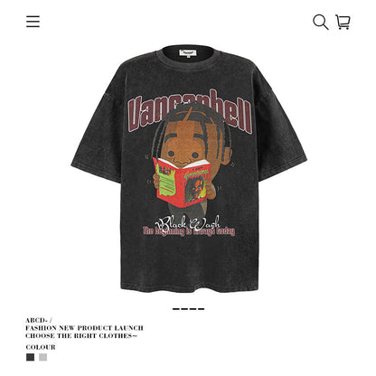 American vintage street T-shirt vintage loose for men and women