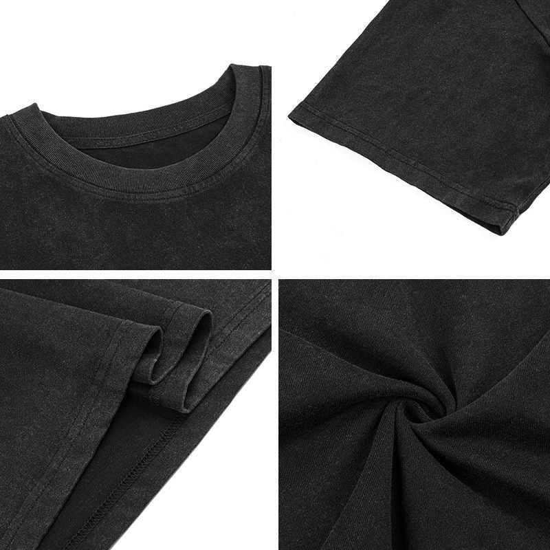 American vintage street T-shirt retro men's summer street loose half-sleeved shirt
