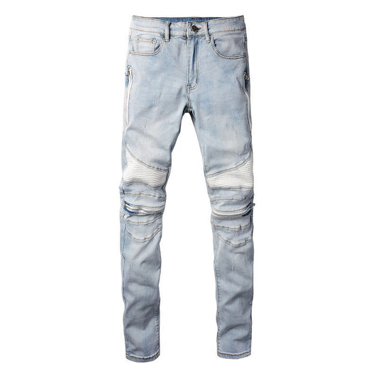 Amiri Jeans Vintage Slim-Fit Zipper Decoration #6630