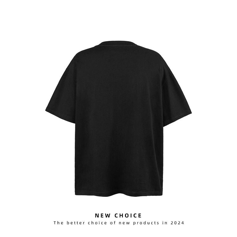 American vintage street T-shirt men's loose summer half-sleeved shirt