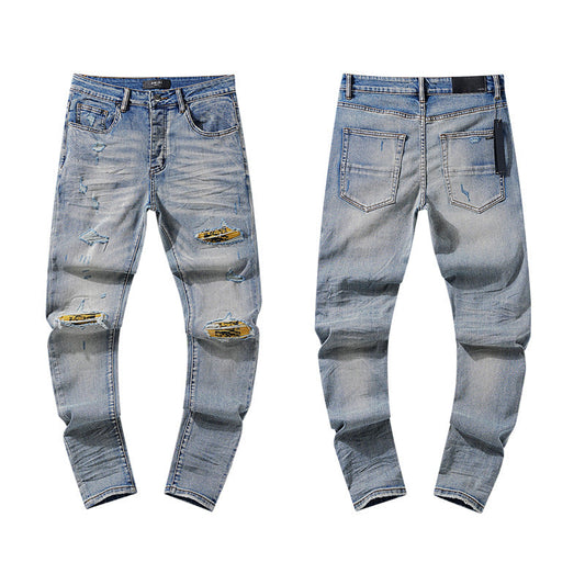 Amiri Jeans Ripped Patch Slim-Fit Stretch Slim-Fit Jeans