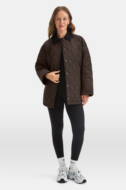 Quilted Reversible Barn Jacket - Americano / Black