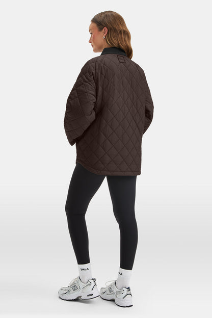 Quilted Reversible Barn Jacket - Americano / Black