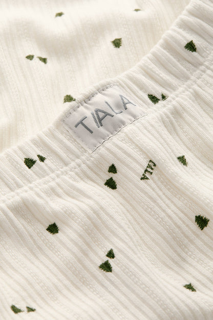 Wide Leg Pyjama Bottoms - Ivory Forest Print
