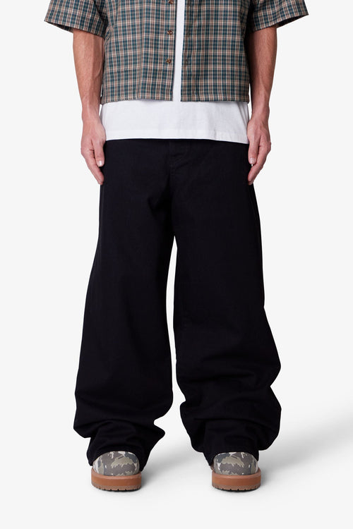 Raw Baggy Rave Denim - Washed Black