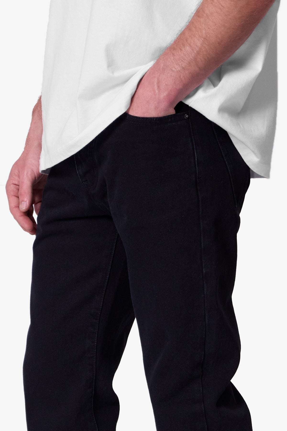 Raw Straight Denim - Rinsed Black
