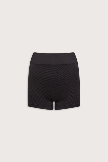 Seamless Rib Shorts - Vintage Black