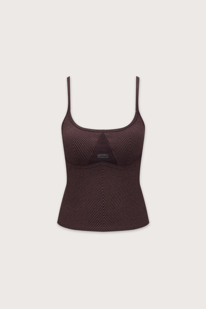 Seamless Rib Vest - Vintage Brown