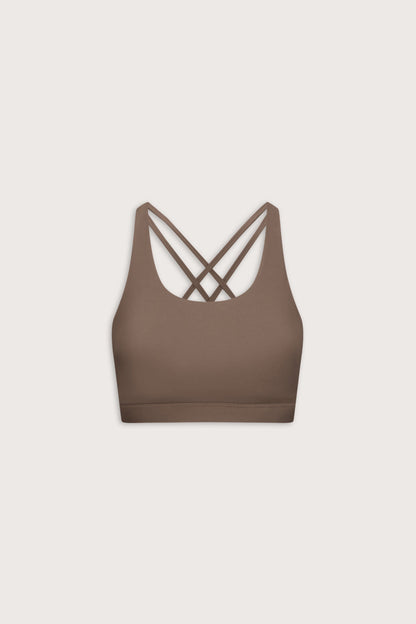 SkinLuxe Tank Sports Bra - Cortado Brown