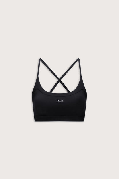 SoftSet Cross Back Sports Bra - Black