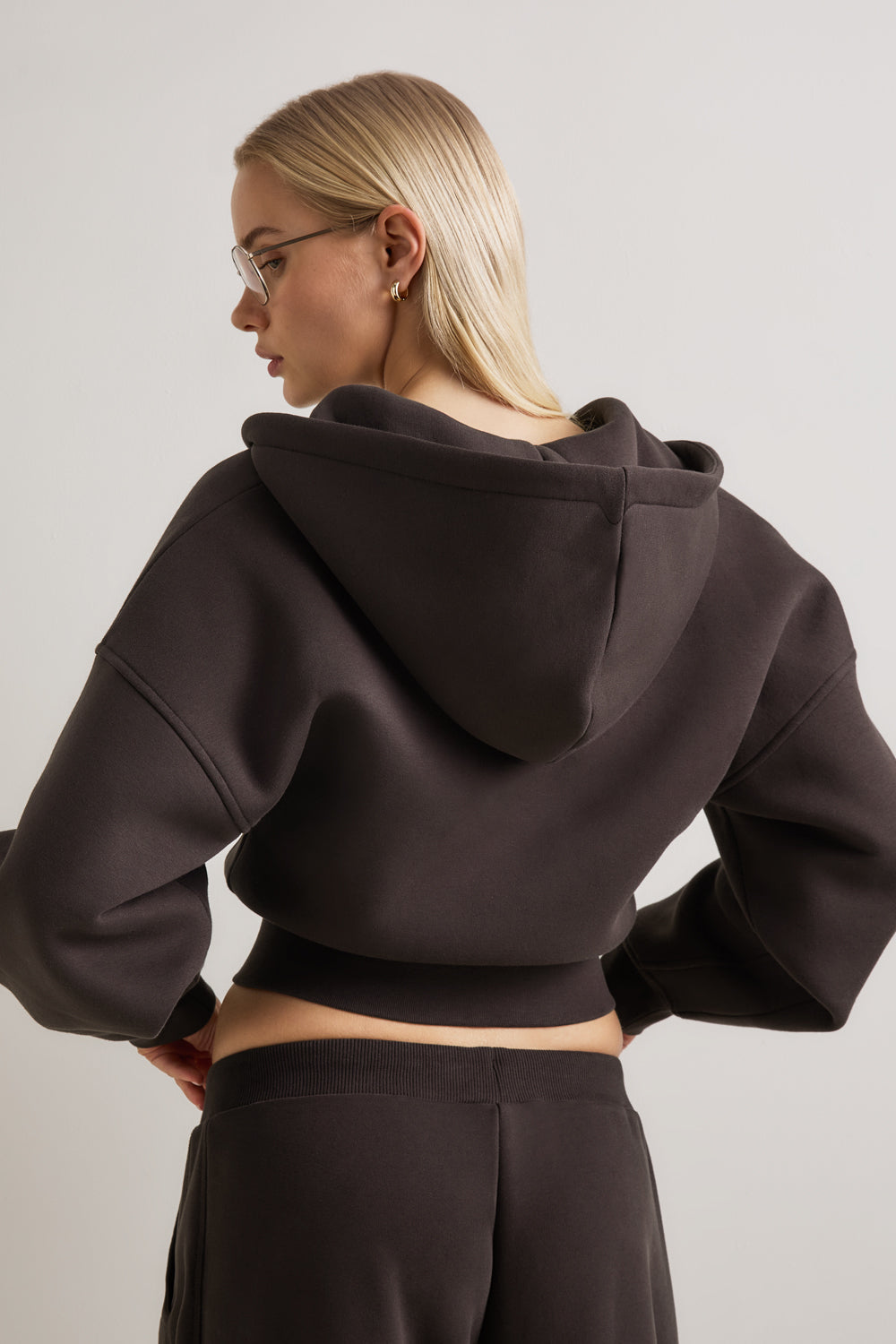 Cocoon Zip Through Hoodie - Americano
