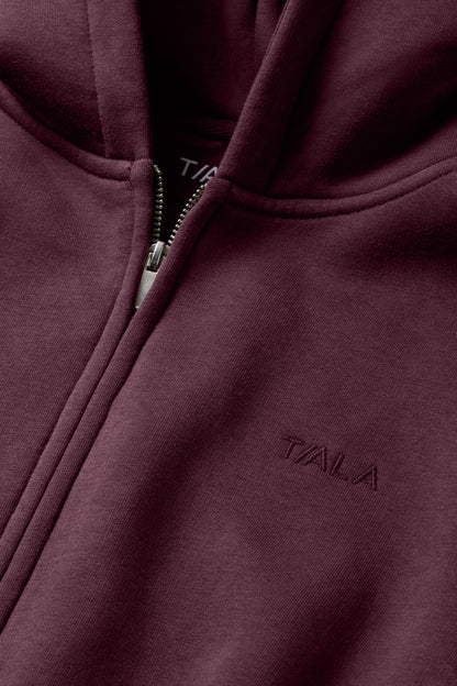 Cocoon Zip Through Hoodie - Fig